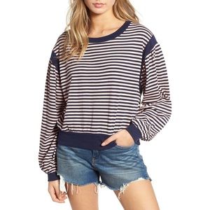 NEW BP. Puff Stripe Sleeve Tee